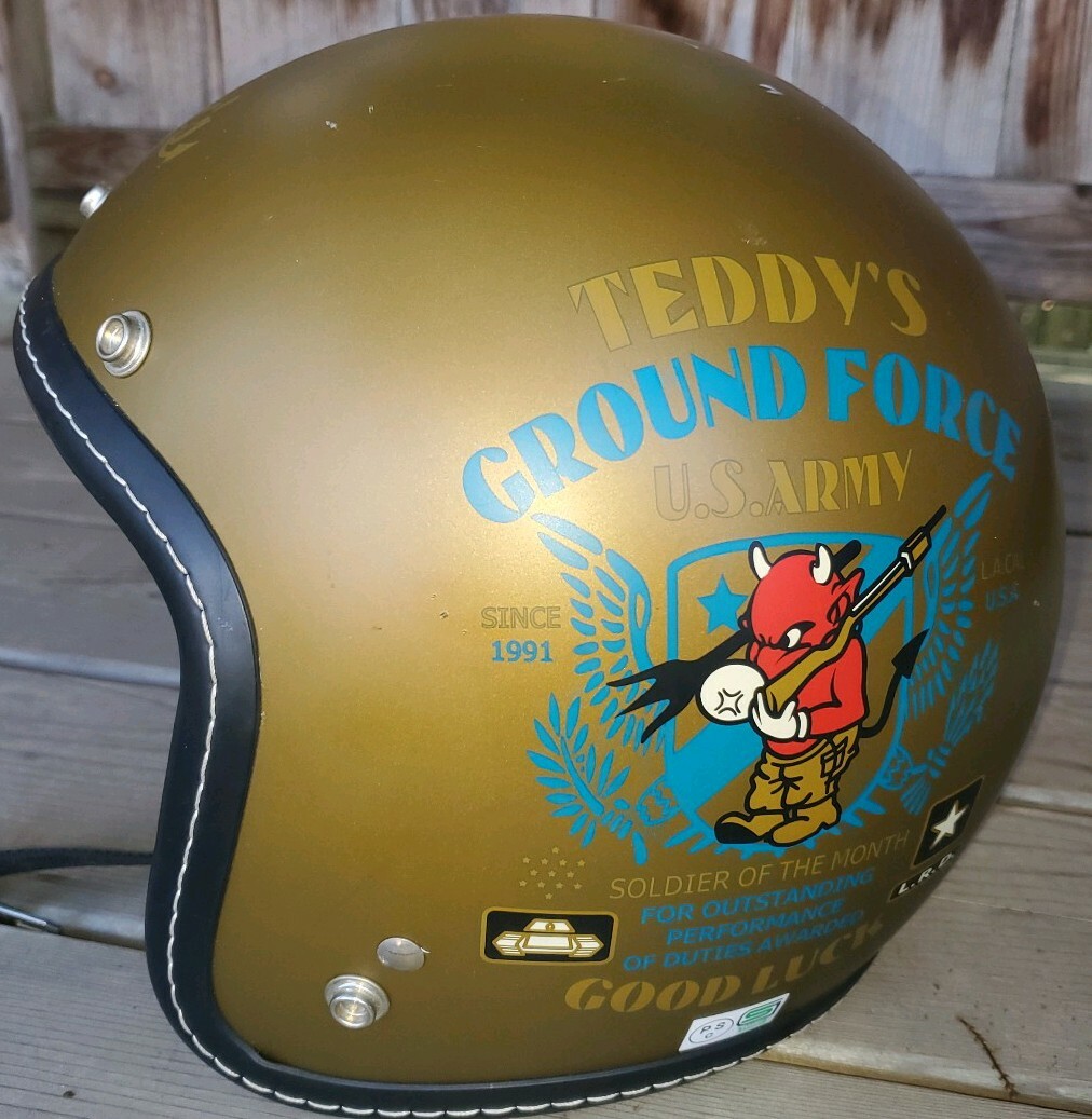 Tedman's U.S. Marines ジェットヘルメット Tedman's lucky teddy's US army motorcycle helmet ground