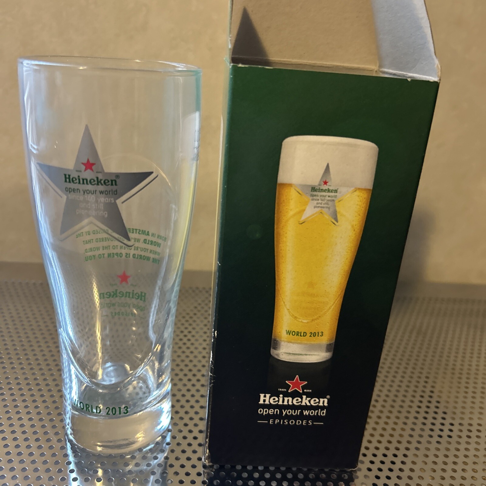 Heineken Open Your World Beer Glass NIB