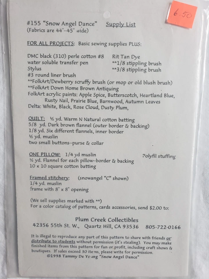 Lot of 2 Embroidery Patterns Snowmen and Angel gift Tags - Image 3 of 4