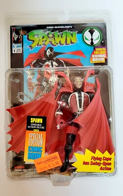1994 McFarlane Toys Spawn Series 1 Flying Cape Action Figure And Comic Book NEW