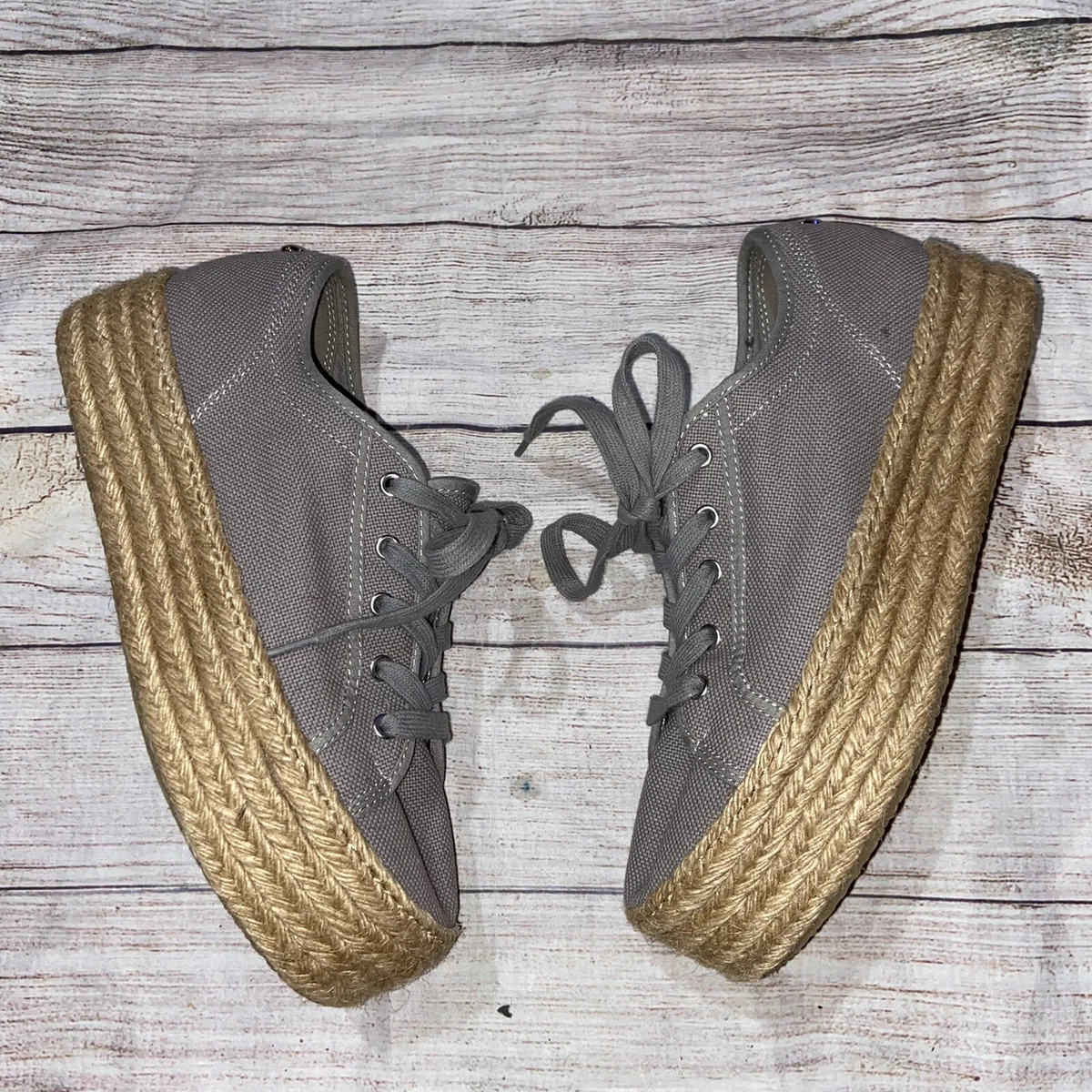 steve madden hampton gray espadrille sneaker Euc 9.5