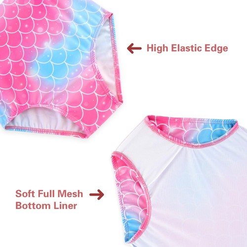 Mermaid Swimsuit for Girls Summer One Piece UPF 50+ Quick Dry Beach Bathing Suit - Picture 4 of 5