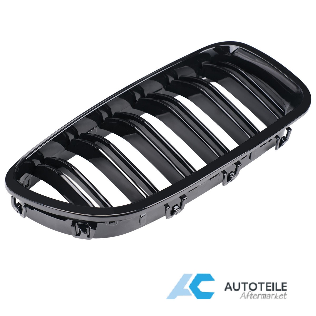 FÜR BMW 5ER F11 F10 Nieren Grill Kühlergrill GLANZ SCHWARZ Doppelsteg