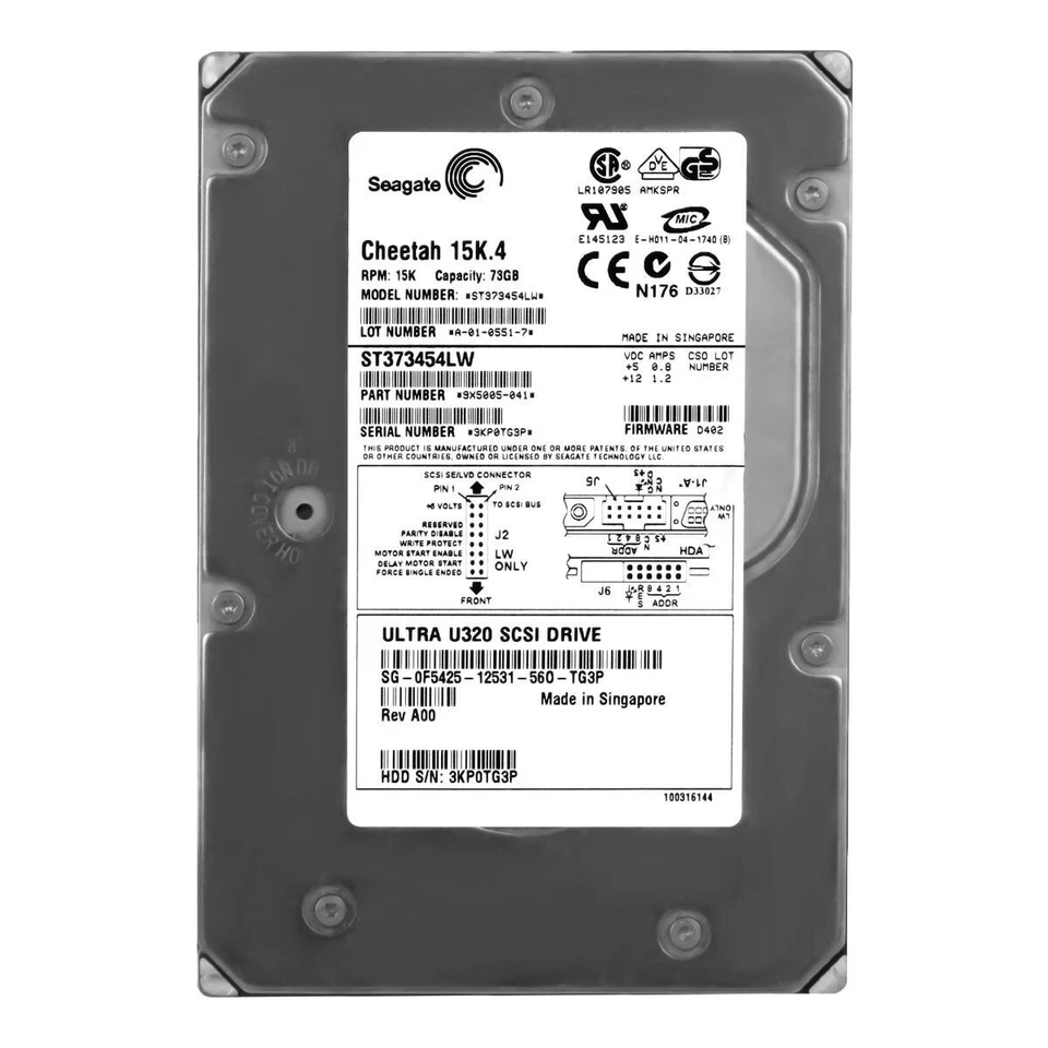 Hard Dell 0F5425 F5425 ST373454LW 73GB 15000U/Min 8MB SCSI U320 3.5'' Inch - Image 3 of 3