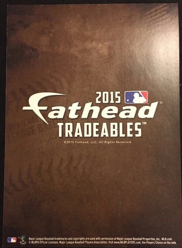 MLB Fathead Tradeables Joe Mauer Minnesota Twins 2015 - Image 2 of 2