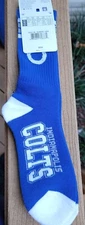 Indianapolis Colts Crew Socks Large Size 10 to 13 4 Stripe