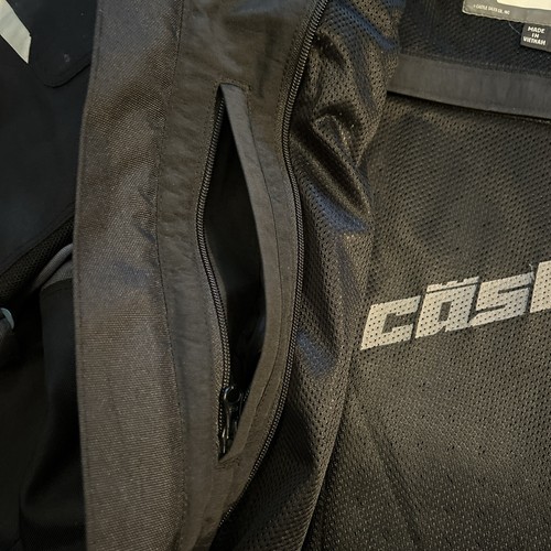 Castle X Racewear Motorcycle Jacket Black Gray Full Zip Reflective Armour XL - Picture 6 of 15