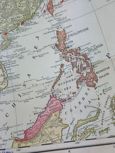 Mapa Coloreado ASIA 1906 28x 20.5" Imperio Rusia, Imperio Chino, Oriente Medio - Imagen 13 de 18