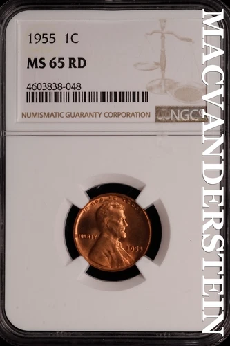 1955 Lincoln Wheat Cent - NGC MS 65 RD - Scarce  No Reserve  #SLK600