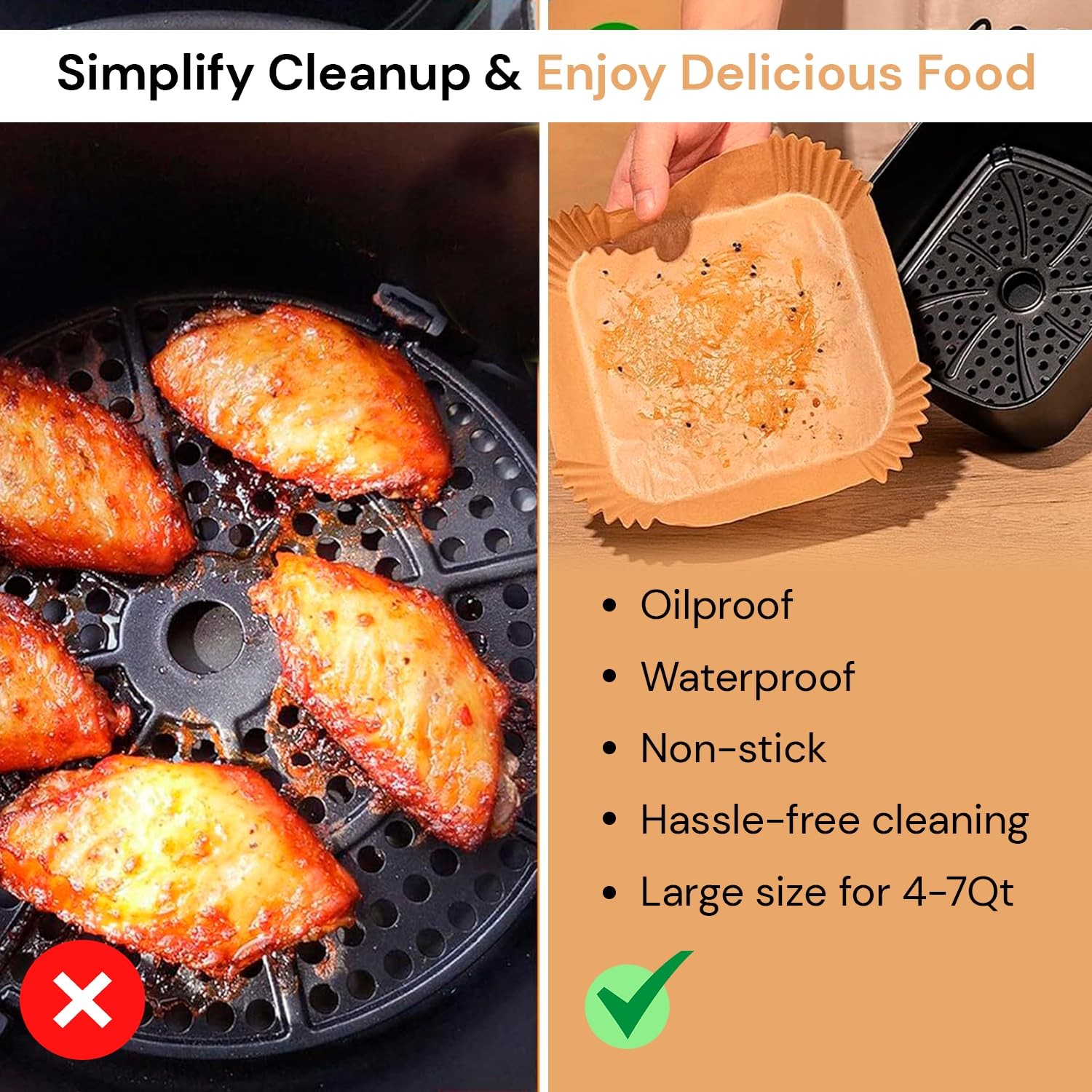edihome, Carta Forno per Friggitrice ad Aria, BPA Free, Monouso, Adatto al Forno foto 4