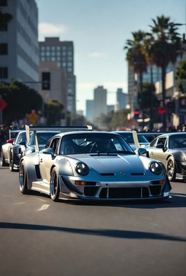 Racing Car Porsche 4K Wallpaper Digital Art HD Animal Printable Kids Room 1093
