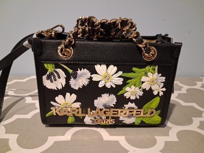 Karl Lagerfeld Women's Embroidered Small bag crossbody Black 