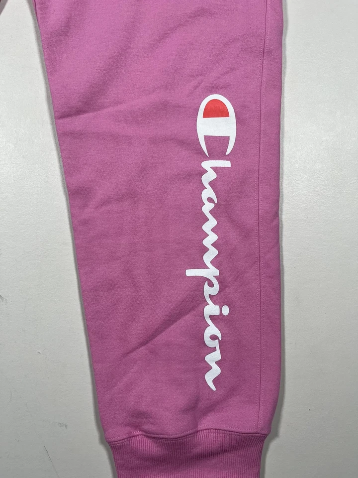 Женские тренировочные штаны Champion XL розовые Powerblend Joggers с логотипом и манжетами GF478 - Изображение 4 из 4