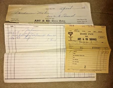 VINTAGE ART & ED CONOCO SERVICE STATION INVOICES STATEMENTS 1956 PONCA CITY OK