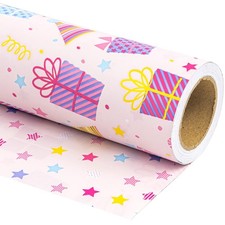 30 Inch Jumbo Reversible Birthday Wrapping Paper - 30 Inch x 100 Feet Jumbo R...
