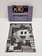 Ms. Pac-Man SNES Super Nintendo Cartridge & Manual Authentic Tested 