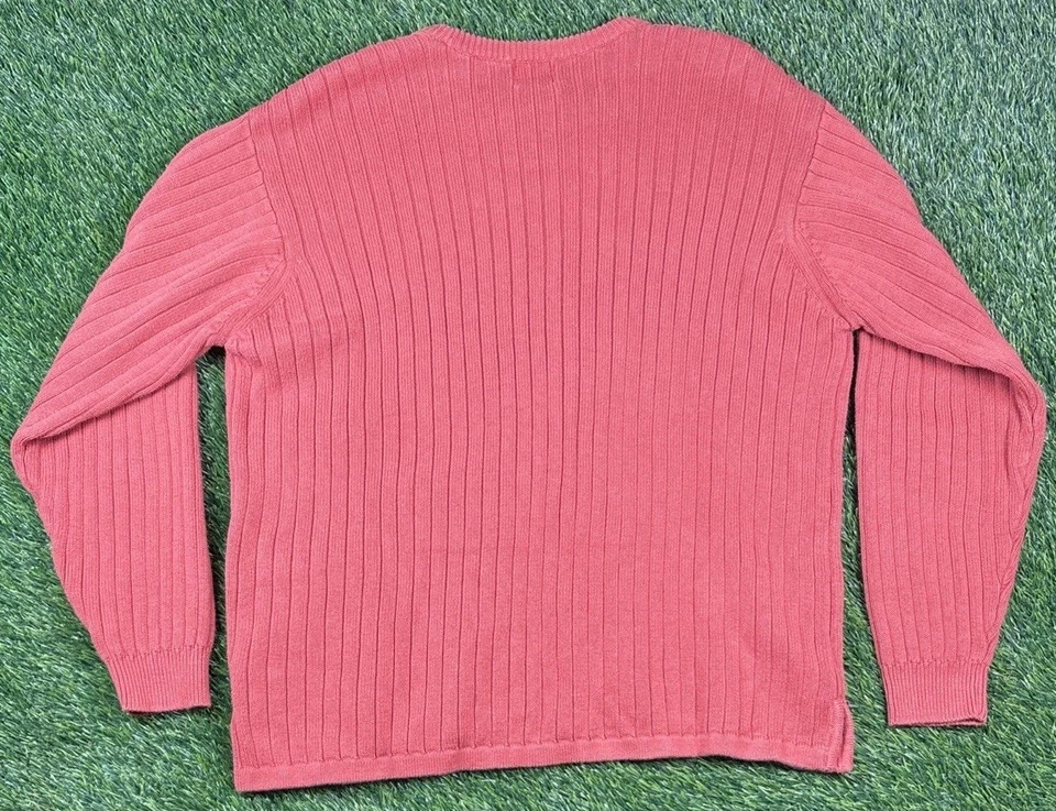 Arrow Sweater mens sz L Y2K chest stripe cotton crewneck grunge skate ribbed - Image 3 of 4