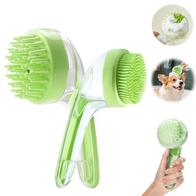 Pet Bath Brush with Shampoo Dispenser, Dog Bath Brush and Grooming Massage Brush