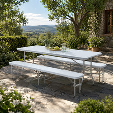 Abzieher Tischset 2 Bänke Camping klappbar Garten Picknick Bank Bank