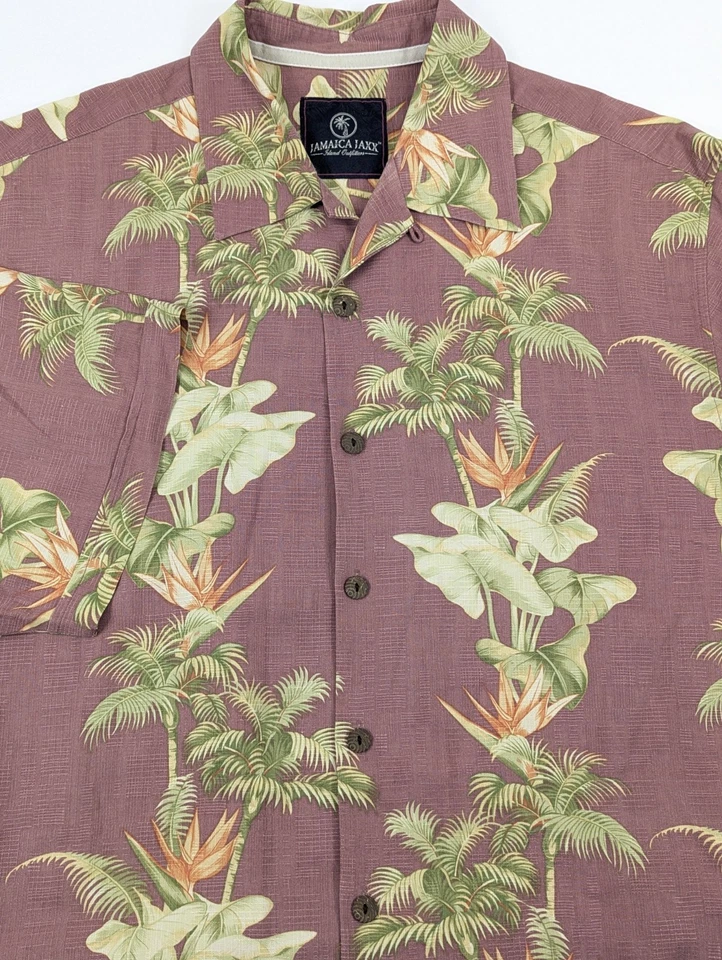 Silk Hawaiian Shirt Mens Medium Lot 3 Camp Jamaican Jaxx Floral Palm Vacation - Image 3 of 4