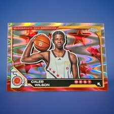 Caleb Wilson Rookie Card RayWave Refractor 2025 Topps Chrome McDonald’s AA #48. rookie card picture