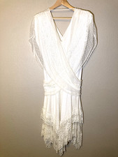 Vintage JC Penny ILGWU White Lace Wedding Dress Size 13/14 Made in USA