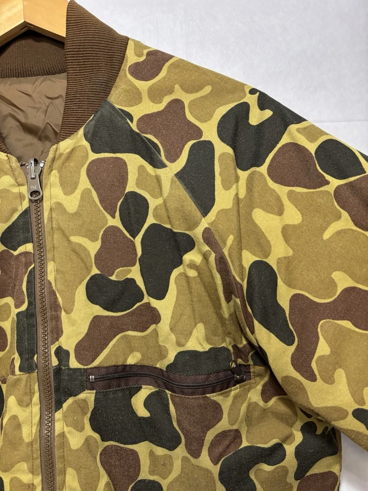 Vintage Woolrich Jacket Duck Camouflage Field Hunting Men’s Medium Reverse Zip - Image 4 of 4