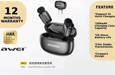 mini wireless microphone mit AI und ANC mit Voice Change TOP Akku 25m distance
