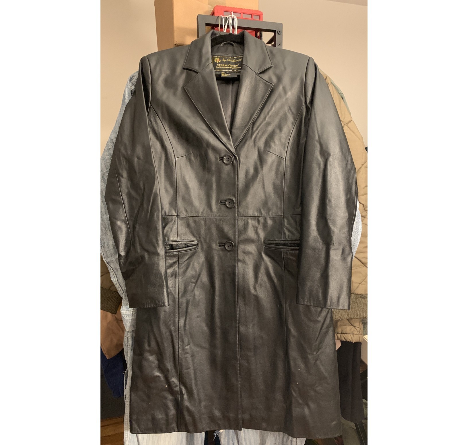 Ing. Loro Piana Storm System Women's Black Leather Trench Coat - Size M