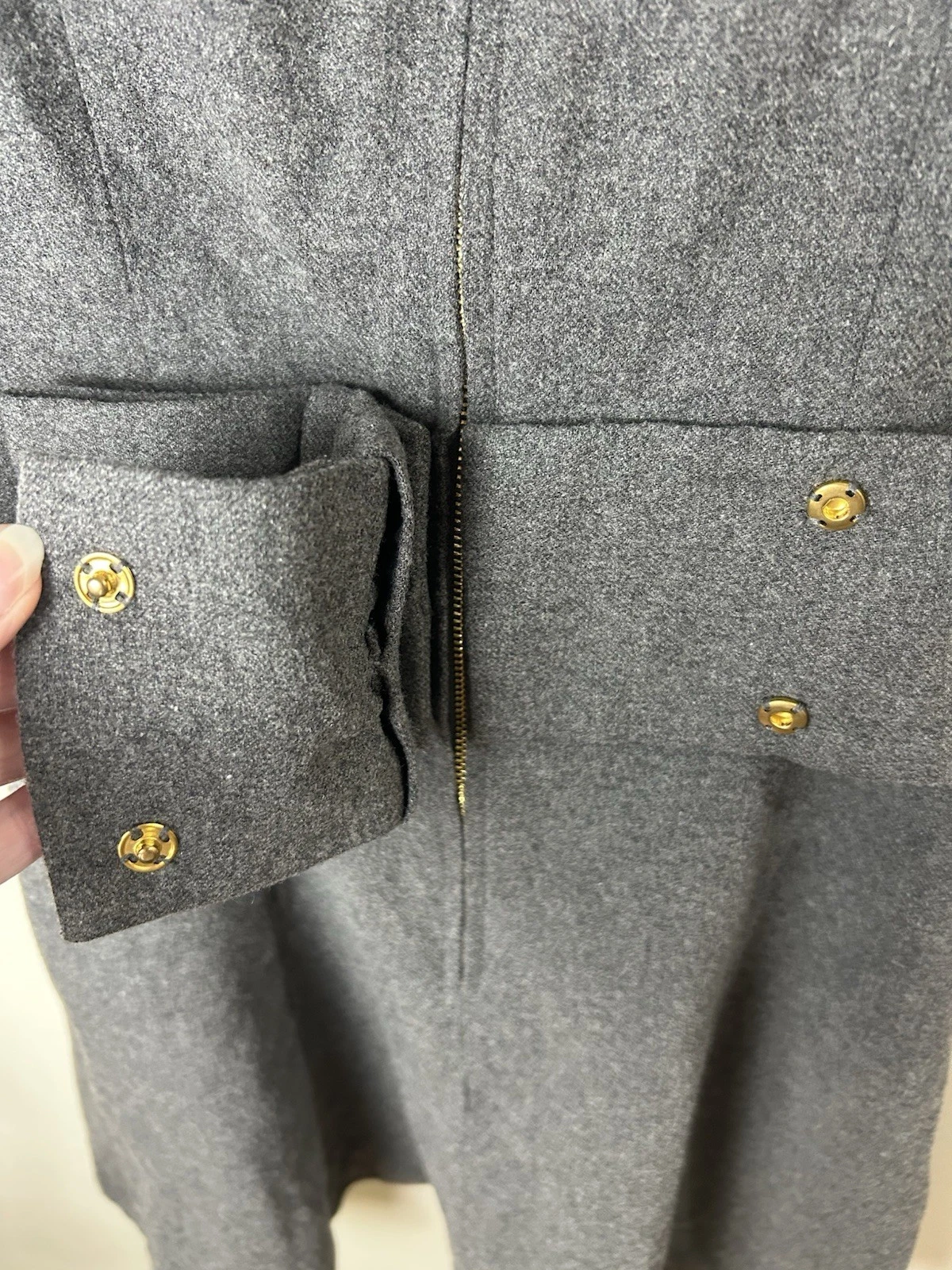 Abito Kate Spade grigio misto lana Marti fit e fiocco svasato taglia 2 venduto al dettaglio a $428