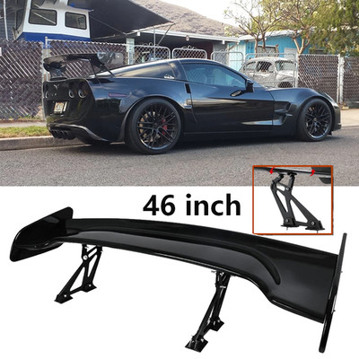 For Chevrolet Corvet Glossy Black 46'' GT-Style Rear Trunk Spoiler Racing Wing R