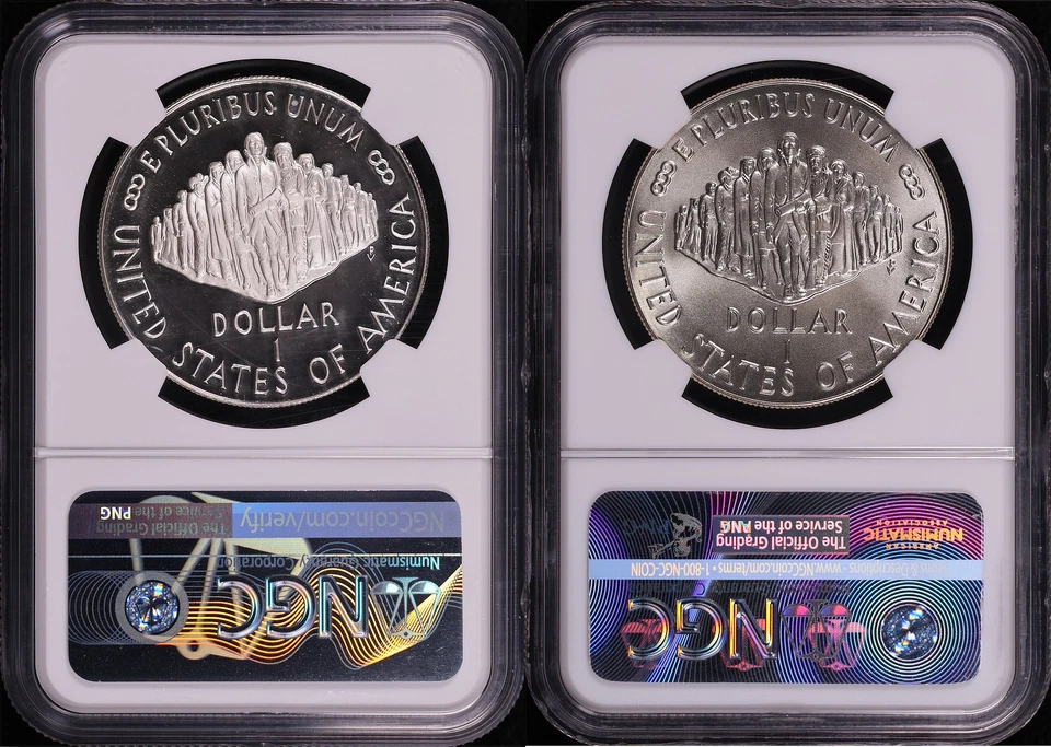 1987-P&S Constitution Silver Dollar Commemorative Set NGC MS-70 & PF-70 UC - Image 2 of 2