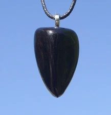 Jet Free Form Stone Pendant Necklace - Migraines, Cleanse Negativity