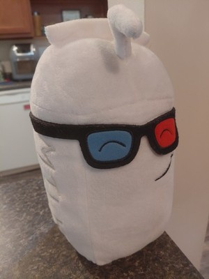 SMii7Y Milk Carton Plush Stuffed Toy with 3D Glasses and Straw Youtuber Merch