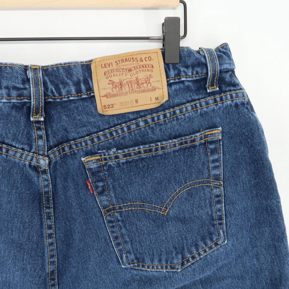Pantalones de mezclilla vintage Levis 522 para mujer 18 azul calce cónico tiro alto pierna cónica EE. UU. AÑOS 90 - Imagen 4 de 4
