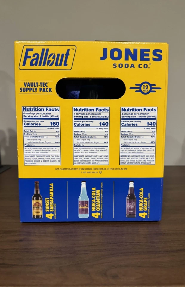 Fallout x Jones Soda Co - Vault-Tec Supply Paquete de 12 - CADA BOTELLA ENVUELTA EN BURBUJAS Foto 2 de 4