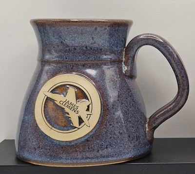 Very Nice ''James Clemens'' Blue Stoneware Coffee/Tea Mug by Sunset Hill USA