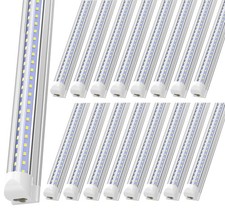 16-Pack 2FT T8 LED Tube Light Fixture Integrated Shop 20W 2400LM V-Shape 6000K