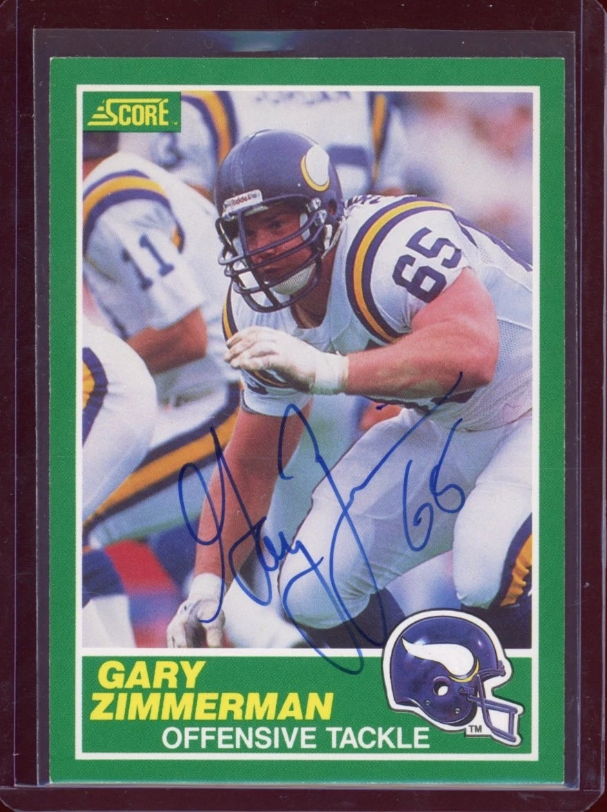 1989 Score Gary Zimmerman HOF #233 AUTO AUTOGRAPHED SIGNED Minnesota Vikings