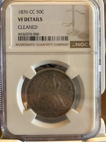 1876 Carson City Seated Liberty Half Dollar Silver NGC VF Details