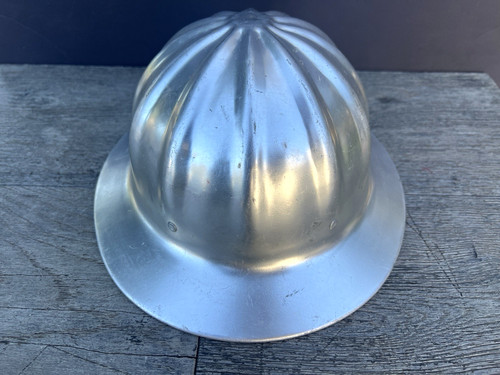 Vintage Fibre Metal SuperLite Aluminum Hard Hat Helmet Full Brim - USA