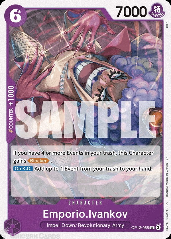 OP12-065 Emporio.Ivankov : Uncommon English One Piece TCG Card : OP12: Legacy of