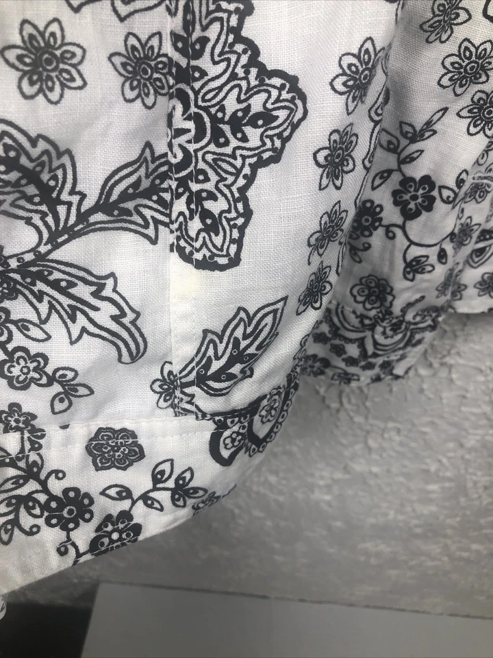 CAROLE LITTLE Women's Sz 3XL Paisley Floral Jacket 100% Linen Fairy Retro BOHO - Image 3 of 4