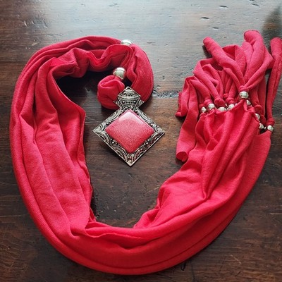 Handmade Unique Tie Fringe Belt Boho 1970s Festival Belt Waist Accessory Red