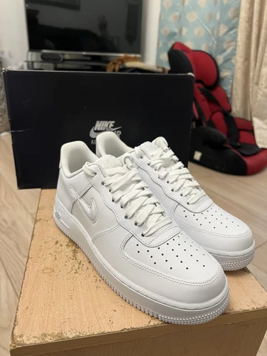 Nike Air Force 1 Jewel White Smoke Grey UK Taglia 7.5 (leggere descrizione)