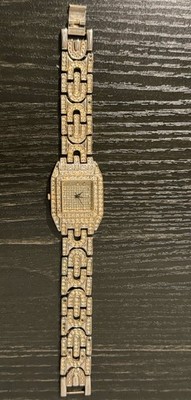 Geneva Elegante Women s Rhinestone Bracelet Watch Silver Tone Square Face Bling