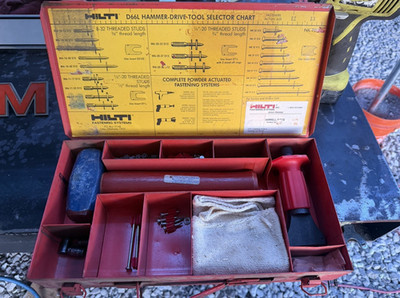 Vintage Hilti D66L Hammer-Drive Fastening Tool Complete Kit w/ Metal Case