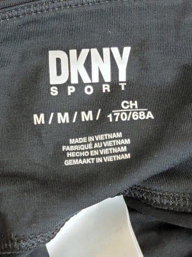 DKNY Sport High Waist Logo Tape Leggings Damen M schwarz Gummibund Pull On~ - Bild 14 von 15