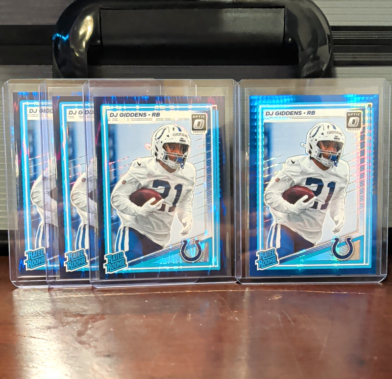 Donruss 2024 Optic D.J. Giddens Purple Shock/Blue Hyper Mix #258 Colts 4Card Lot