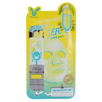 Elizavecca TEA TREE DEEP POWER RINGER MASK 23 ml - Łagodząca Maska w Płachcie